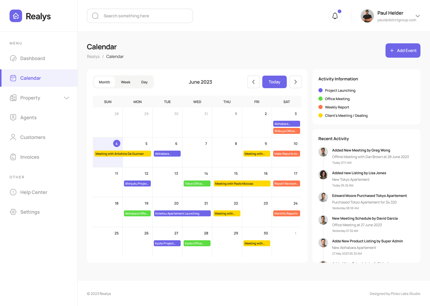 Calendar month view