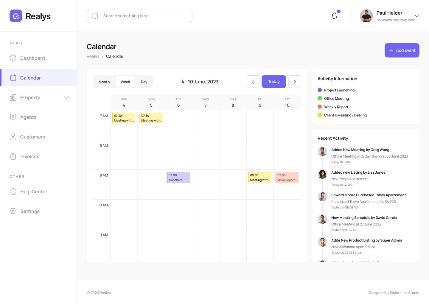 Calendar week view